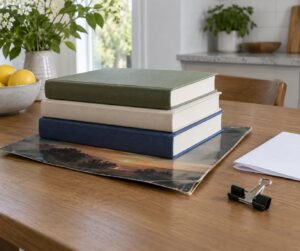 how to flatten a bent album cover