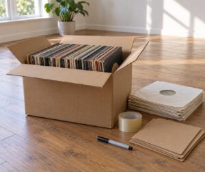 how to pack records for moving