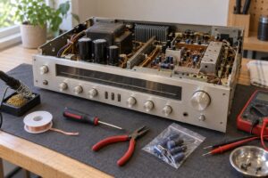 how to replace capacitors in a vintage receiver