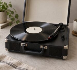 why portable suitcase record players damage records