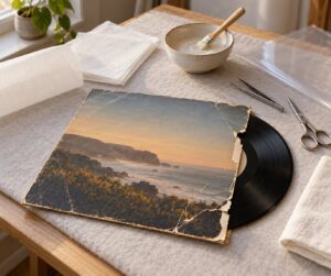 how to repair a torn record jacket