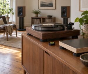 how to reduce vibration under a turntable