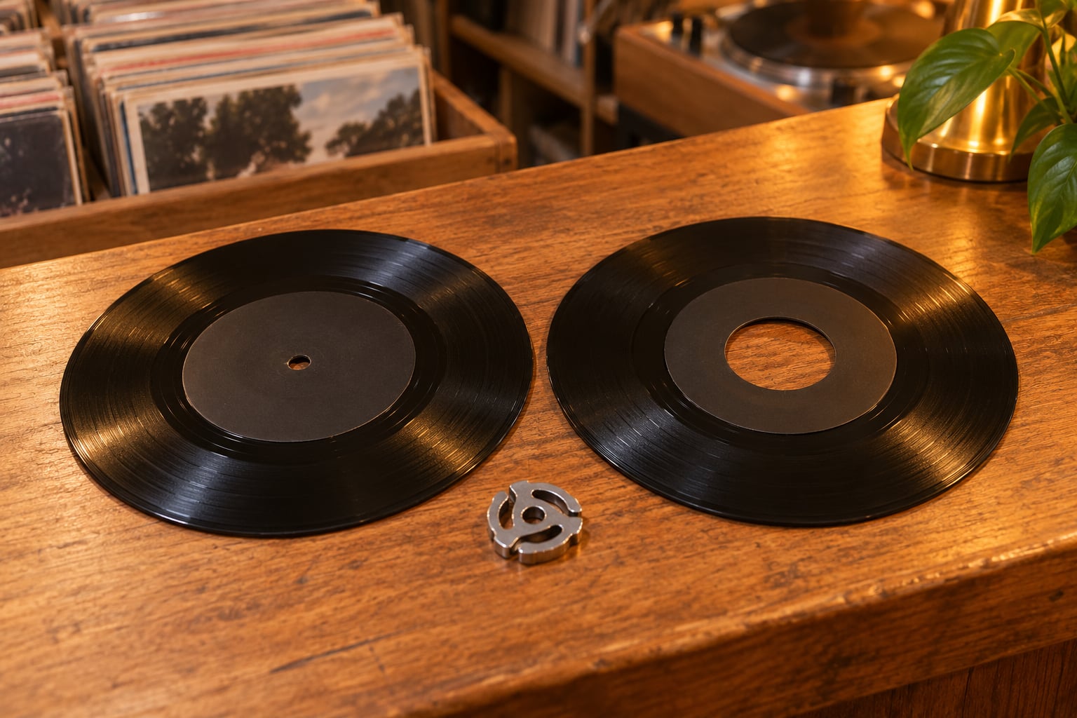 what is a dinked center on a 7 inch record