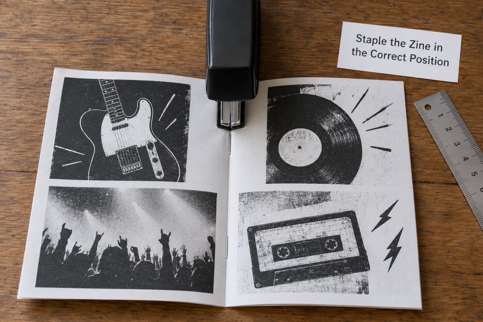 Staple the Zine in the Correct Position