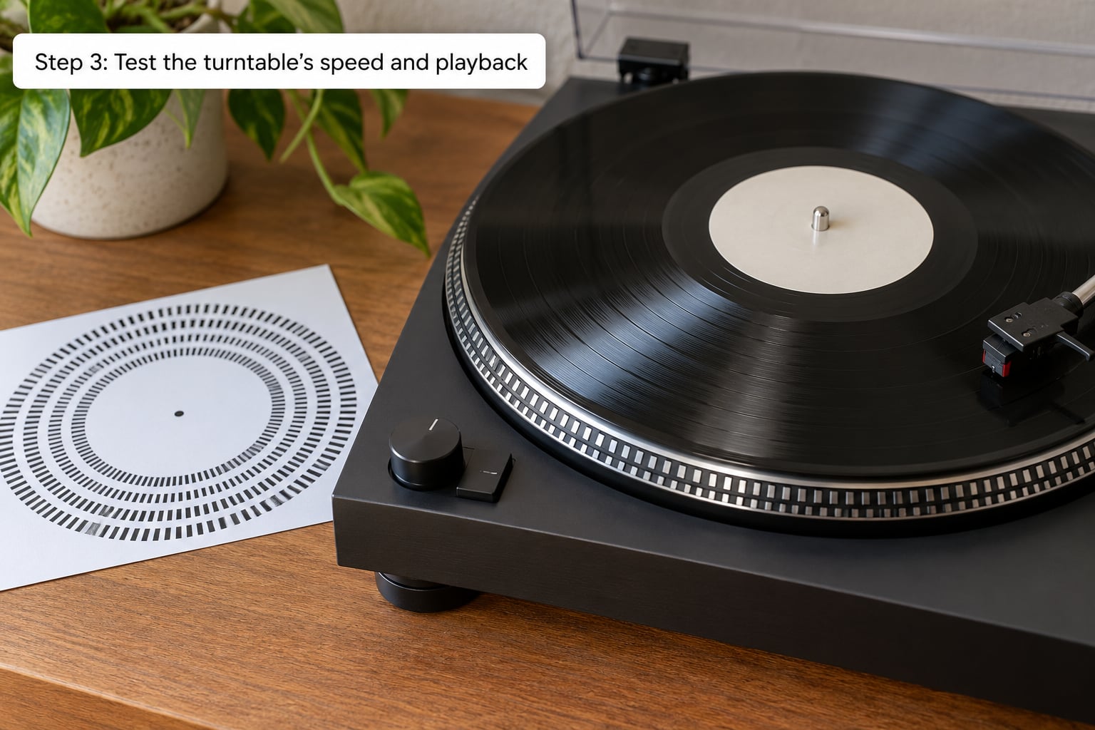 Step 3: Test the turntable's speed and playback