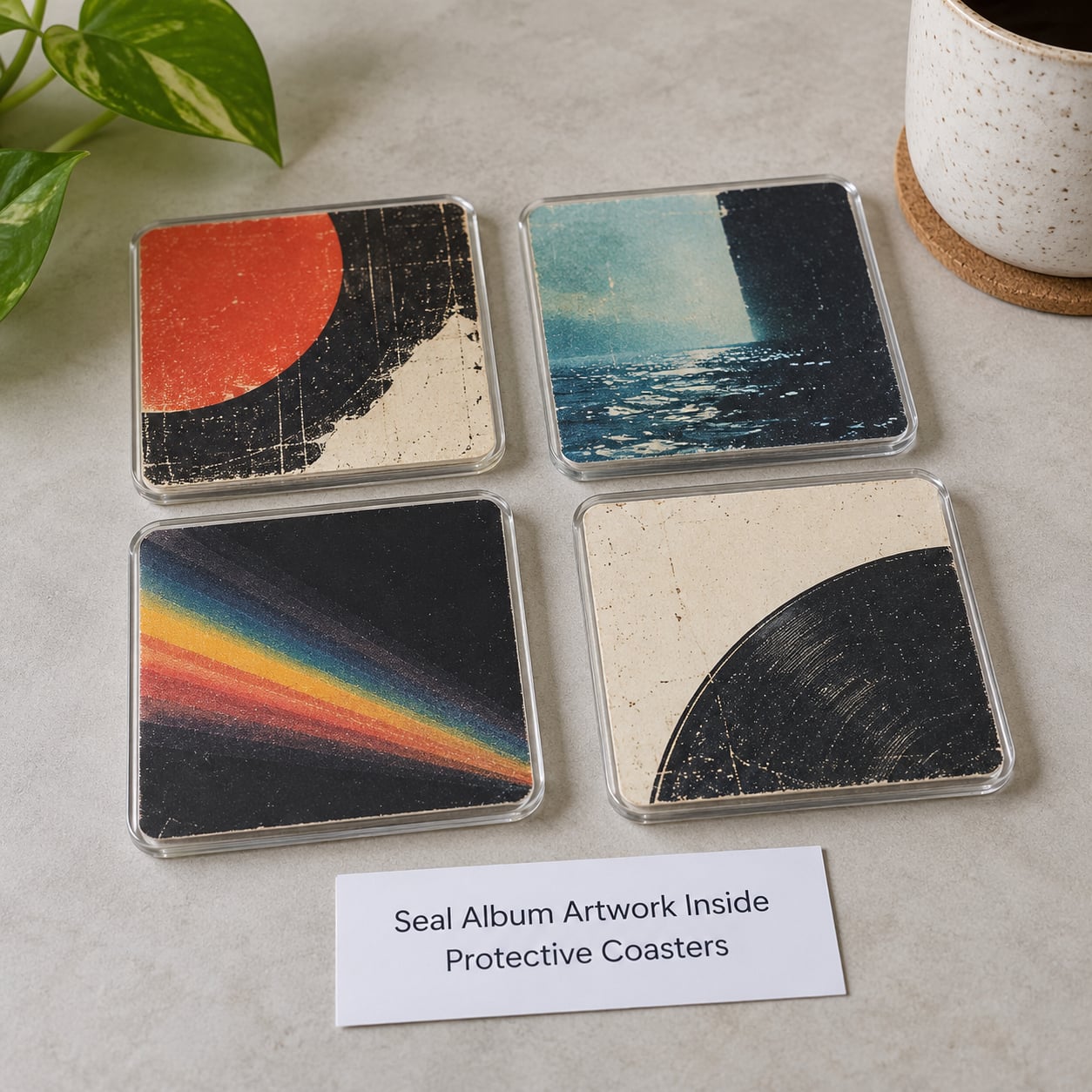 Seal Album Artwork Inside Protective Coasters