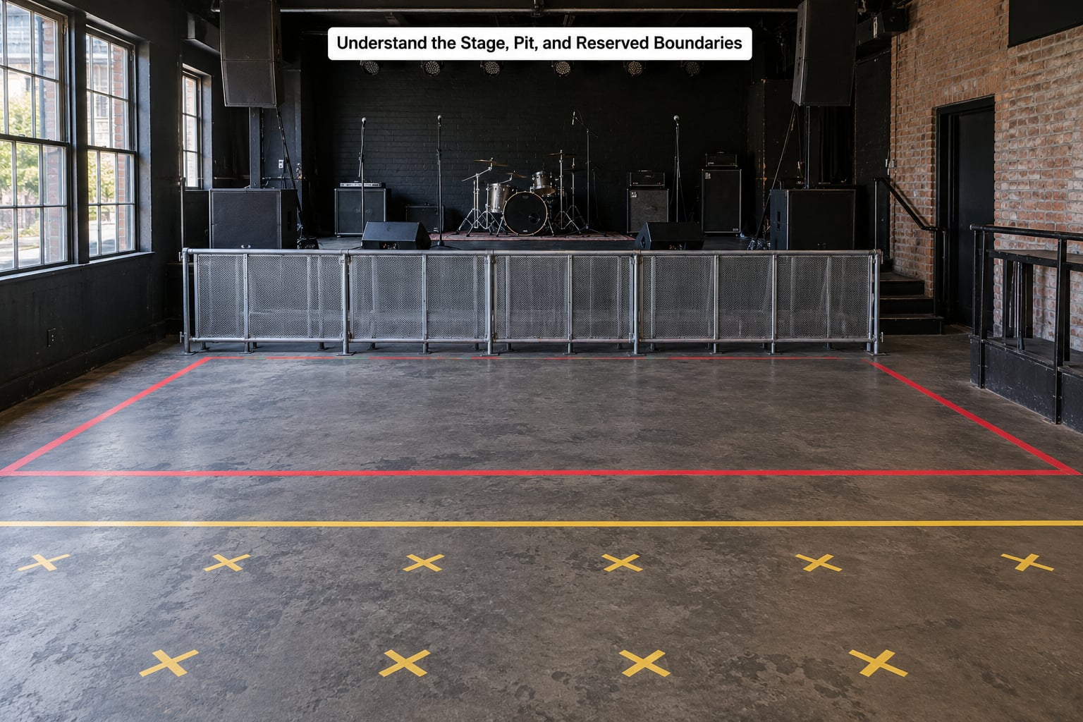 Understand the Stage, Pit, and Reserved Boundaries
