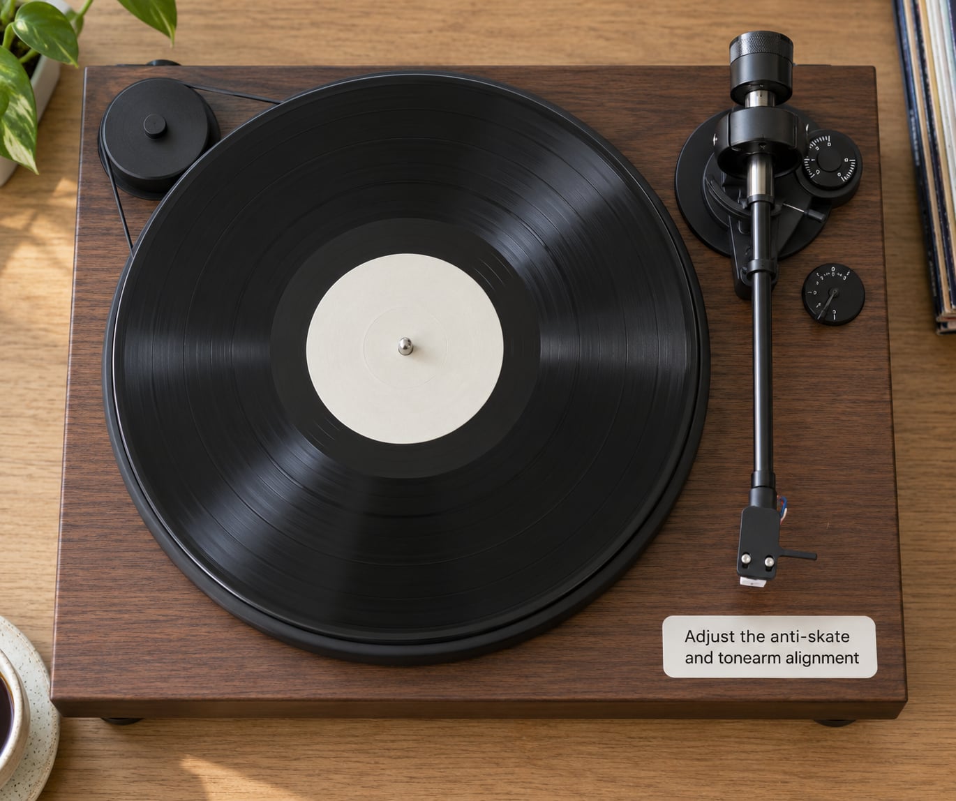 Adjust the anti-skate and tonearm alignment
